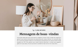 Mensagem De Boas-Vindas E Telefone - Modelo De Elementos Premium