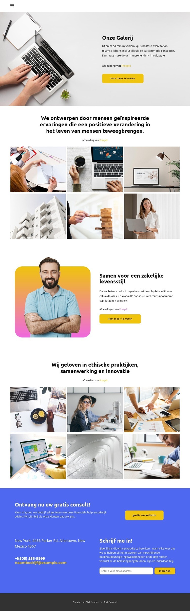 Kijk hoe het gaat Website mockup