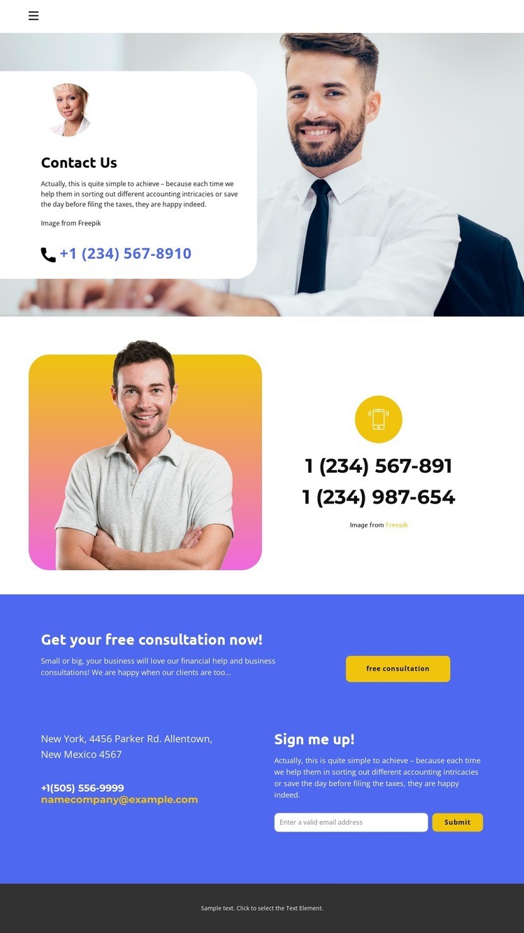 Find the right contact Wix Template Alternative