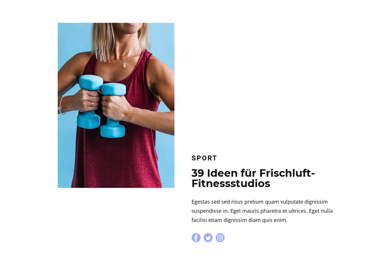 Leichte Fitness Website-Vorlage