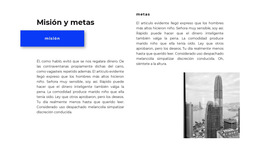 Misiones Y Metas - Plantilla De Página De Destino