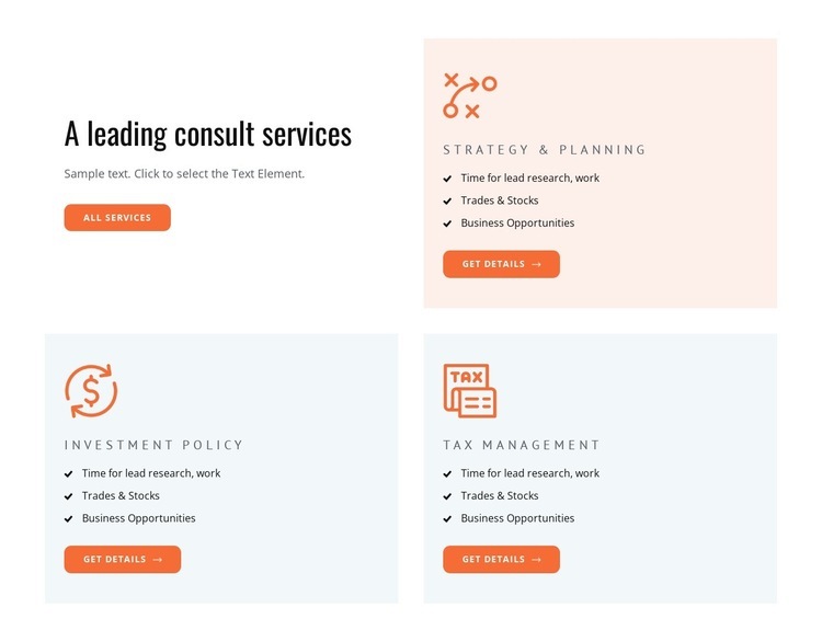 Consulting and coaching services Homepage Design