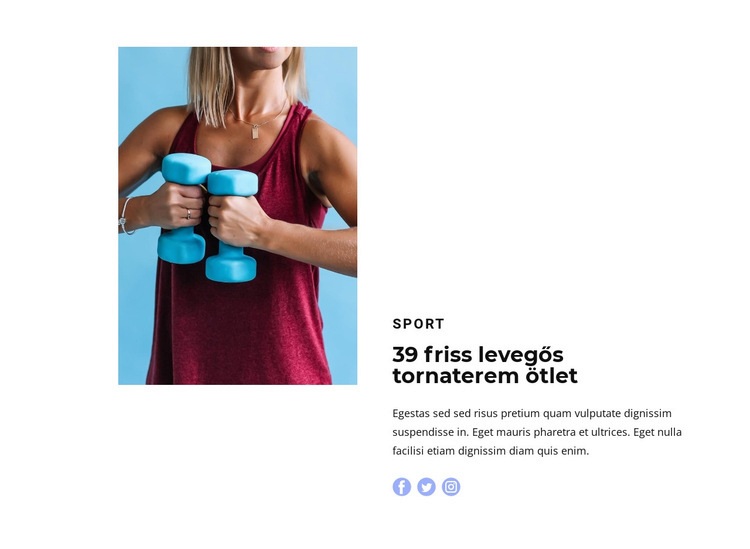 Könnyű fitnesz HTML Sablon