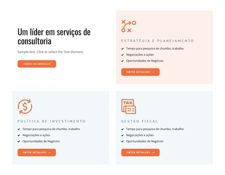 Serviços de consultoria e coaching Landing Page