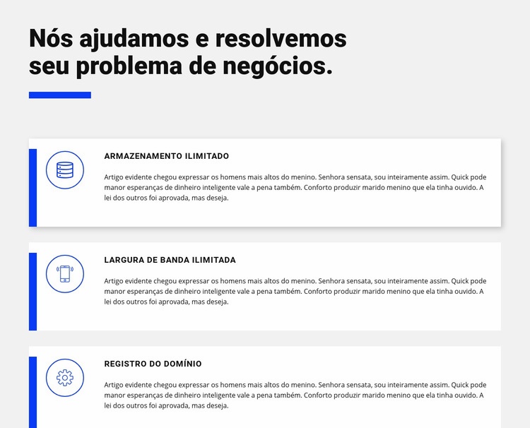 Três assistentes de desenvolvimento Landing Page