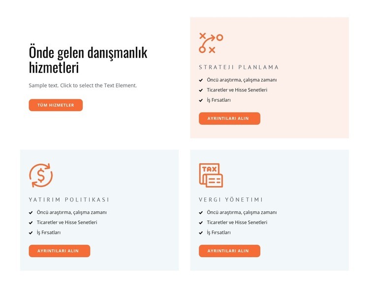 Danışmanlık ve koçluk hizmetleri Bir Sayfa Şablonu