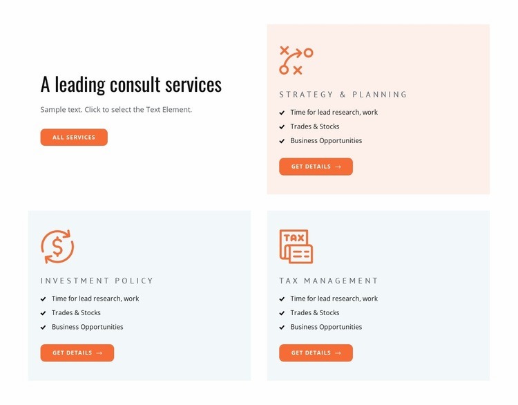 Consulting and coaching services Web Page Design