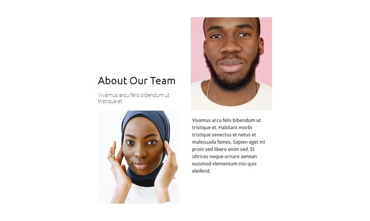 Two team representatives Homepage Design