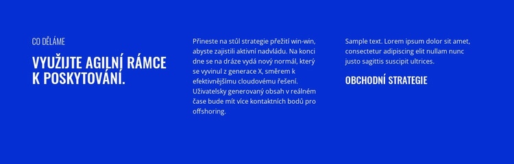 Nadpis a text ve třech sloupcích Šablona CSS