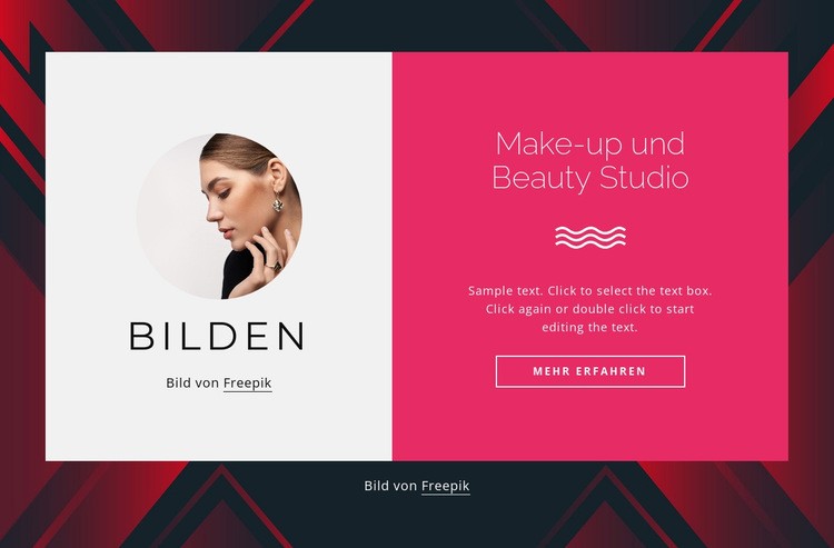 Make-up- und Beautystudio Website-Modell