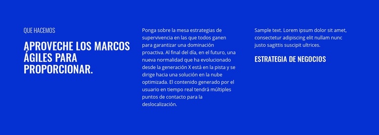 Encabezado y texto en tres columnas Diseño de páginas web