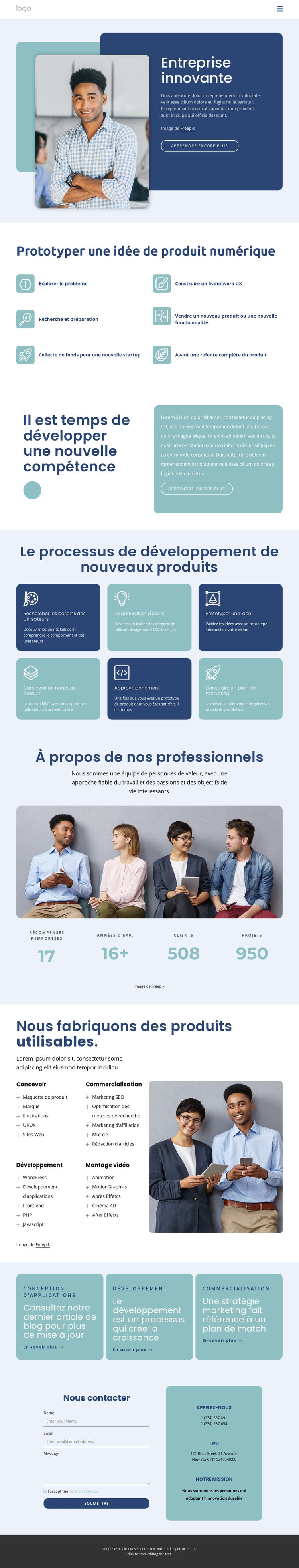 Entreprise innovante Thème WordPress