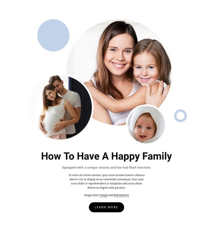 Happy family rules Homepage Design