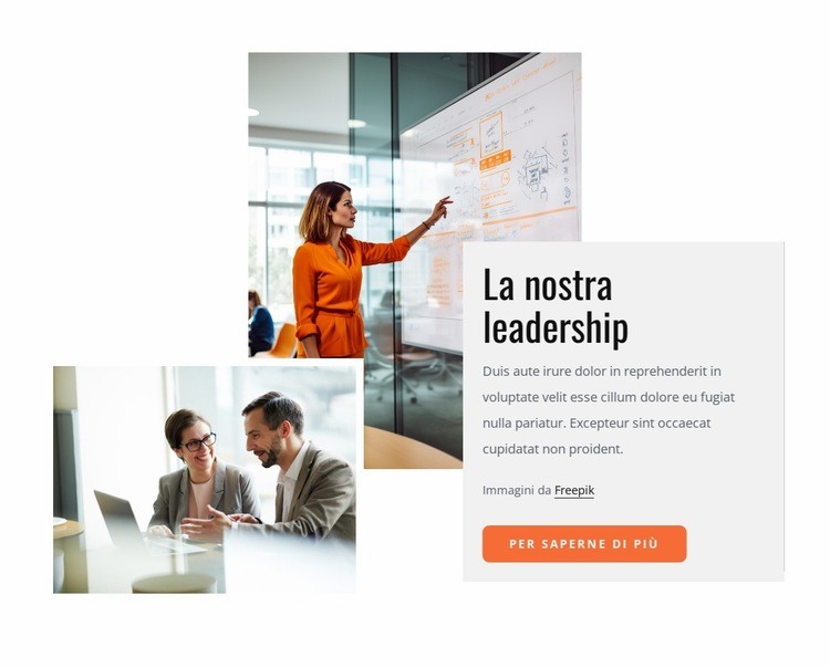 La leadership, la cultura e le capacità Mockup del sito web