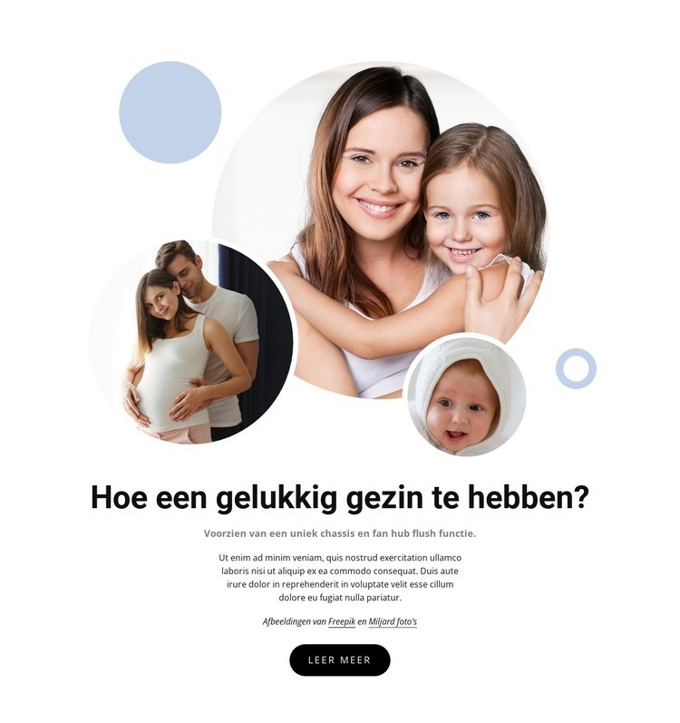 Gelukkige familie regels Website ontwerp