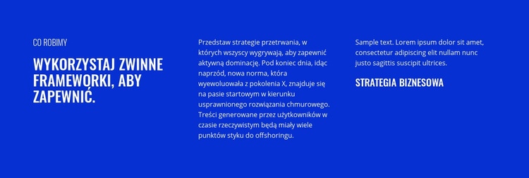 Nagłówek i tekst w trzech kolumnach Szablony do tworzenia witryn internetowych