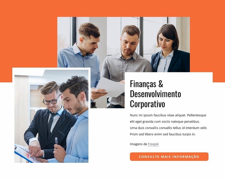 Desenvolvimento Financeiro e Corporativo Maquete do site