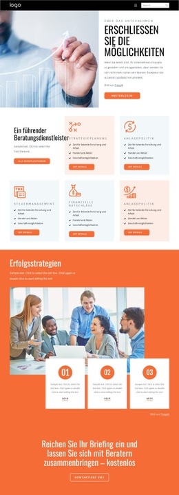 Wirtschaftsberatung - Vorlagen Website-Design
