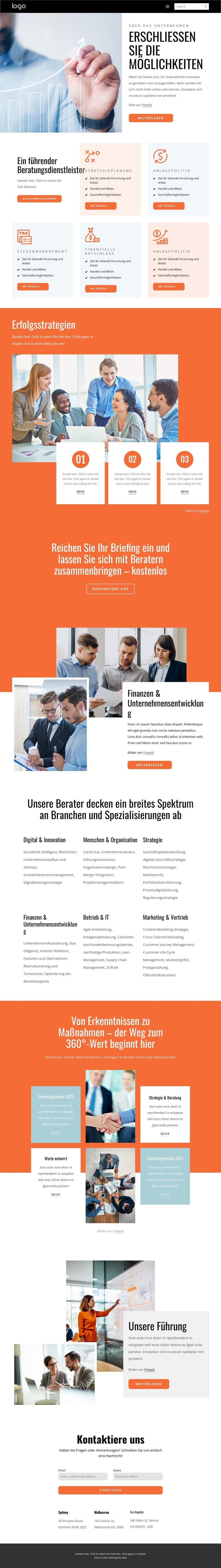 Wirtschaftsberatung Website Builder-Vorlagen