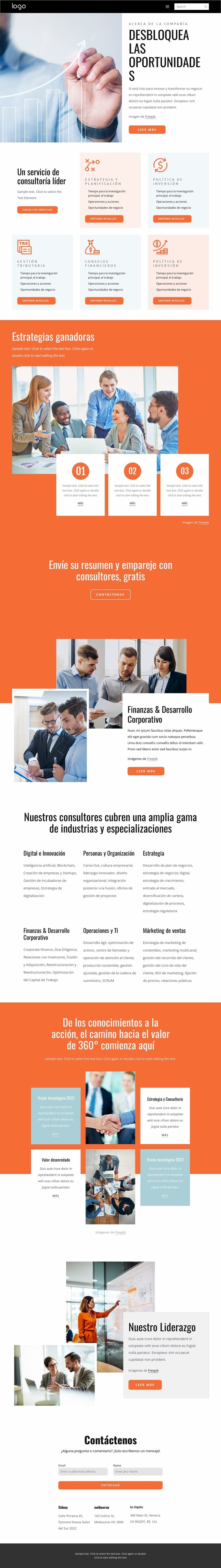 consultoría económica Maqueta de sitio web