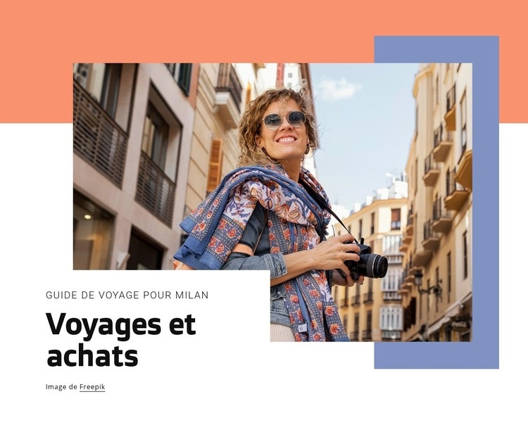 Voyage et shopping Page de destination