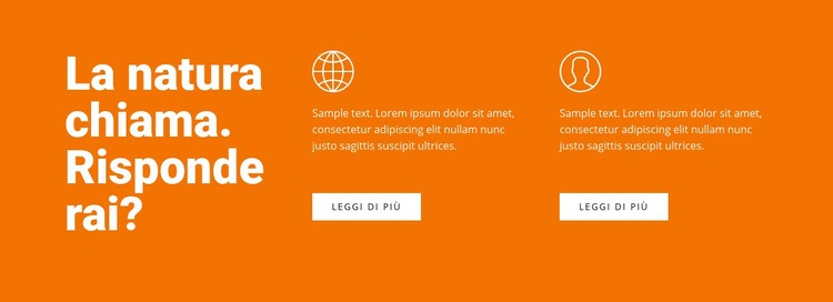 Testo e caratteristiche Mockup del sito web