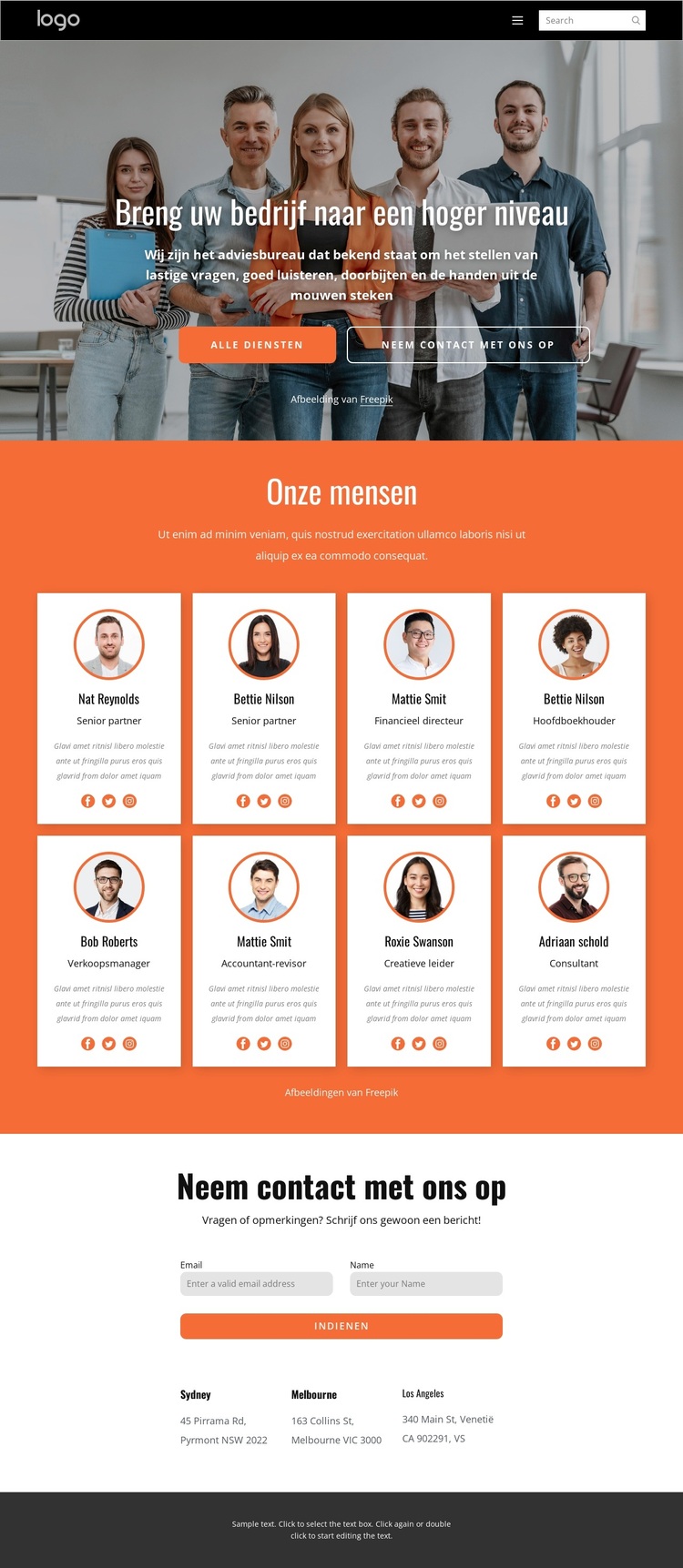 Ons leiderschapsteam WordPress-thema