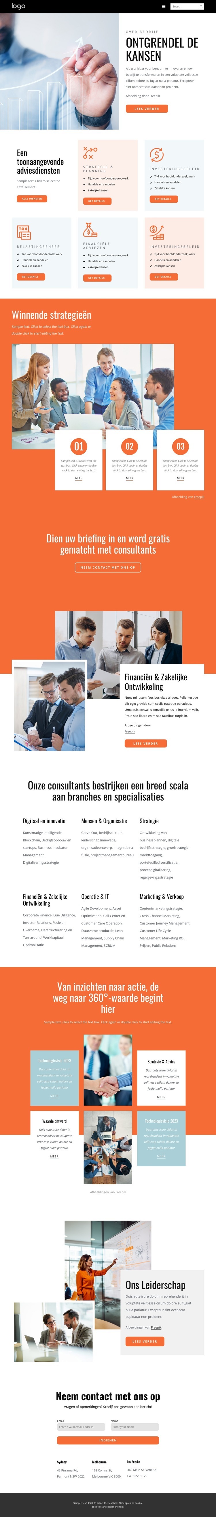 Economie advies Website ontwerp