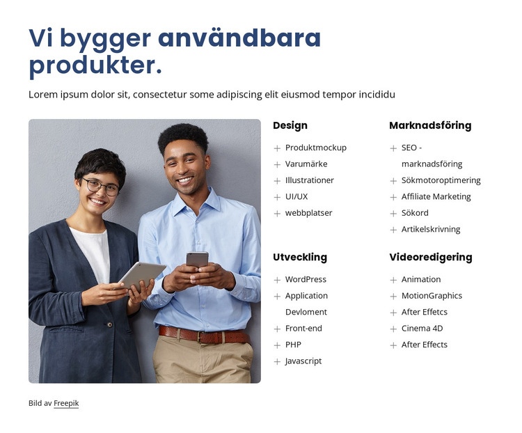 Vi bygger fantastisk design HTML-mall