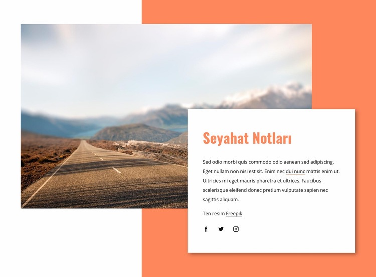 Seyahat notları Web sitesi tasarımı