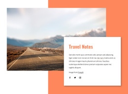 Travel Notes Web Page Design