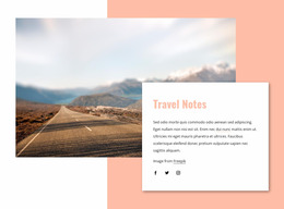 Travel Notes - Wireframes Mockup