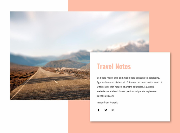 Travel notes WordPress Website Builder