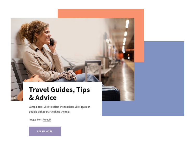 Travel guides and tips One Page Template