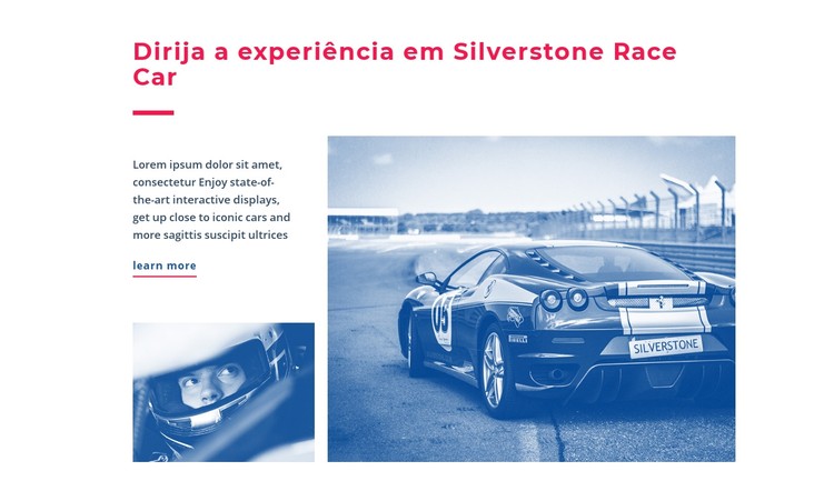 Experiência de carro de corrida Template CSS