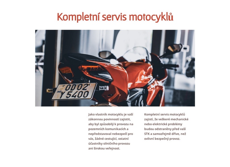 Motocyklové služby Webový design