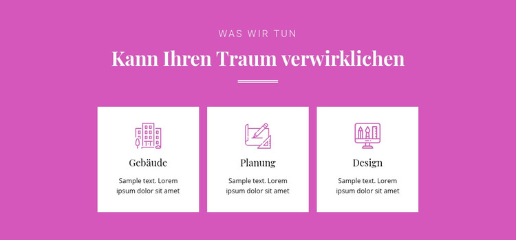 Kann deinen Traum verwirklichen HTML-Vorlage