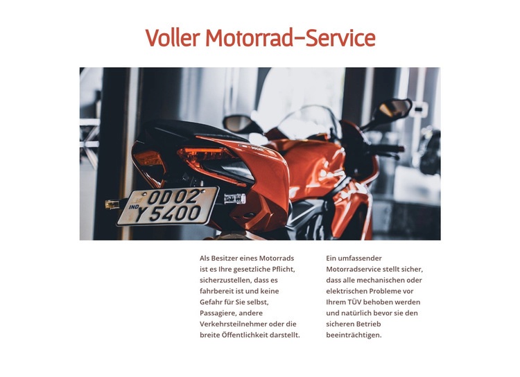 Motorrad-Dienstleistungen HTML5-Vorlage
