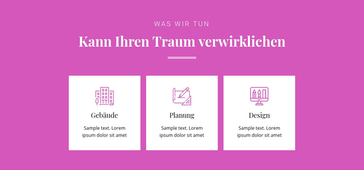 Kann deinen Traum verwirklichen Website-Vorlage