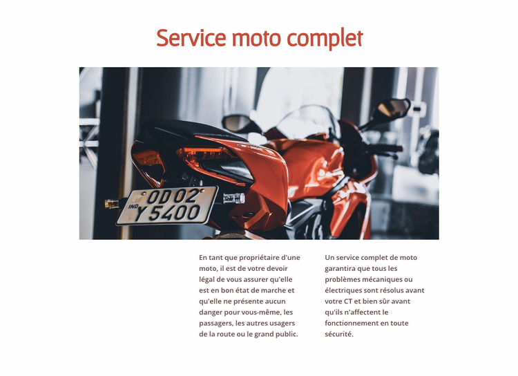 Services moto Modèle Joomla