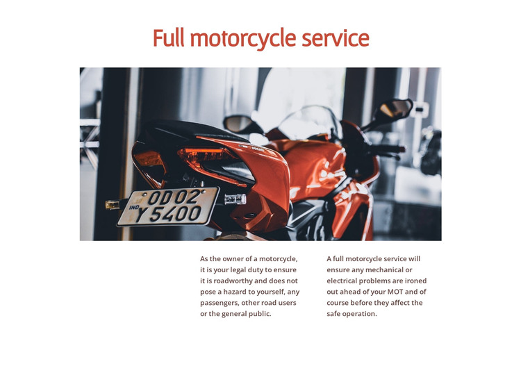 Motorcycle services HTML Template