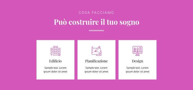 Può costruire il tuo sogno Modello di sito Web