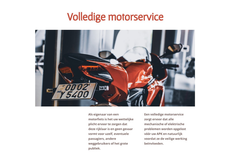 Motorfietsservices HTML-sjabloon