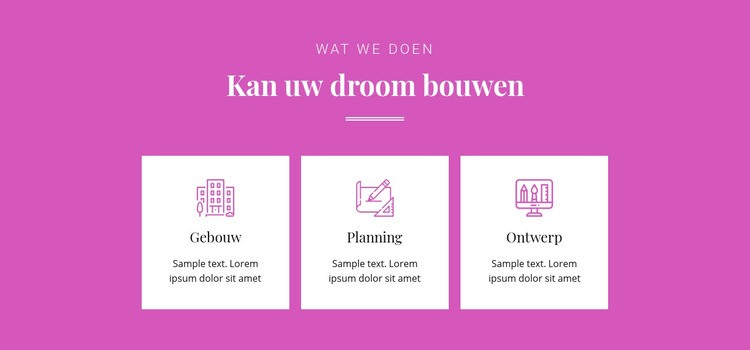 Kan uw droom bouwen Website mockup