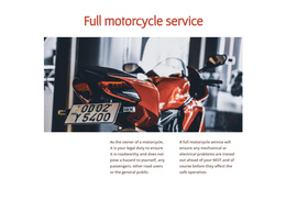 Motorcycle Services One Page Template