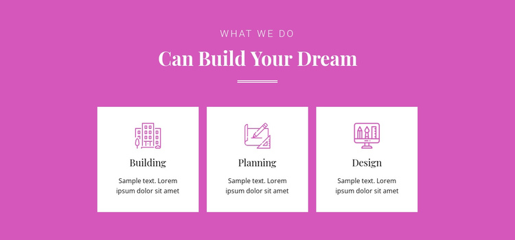 Can build your dream One Page Template