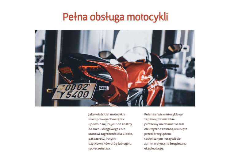 Usługi motocyklowe Szablon HTML