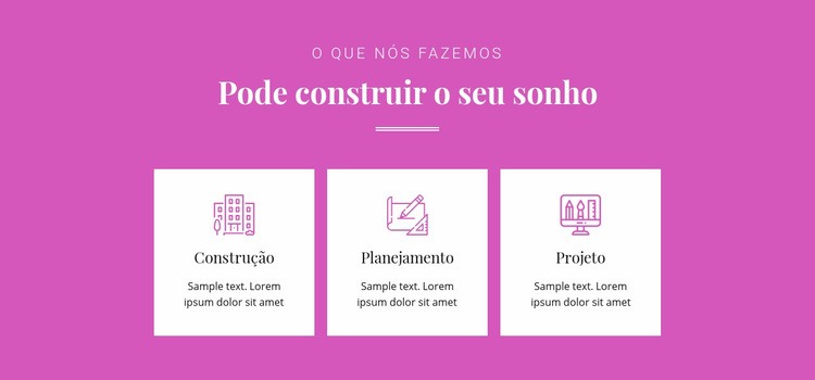 Pode construir seu sonho Modelos de construtor de sites