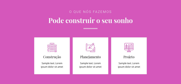 Pode construir seu sonho Modelo de site