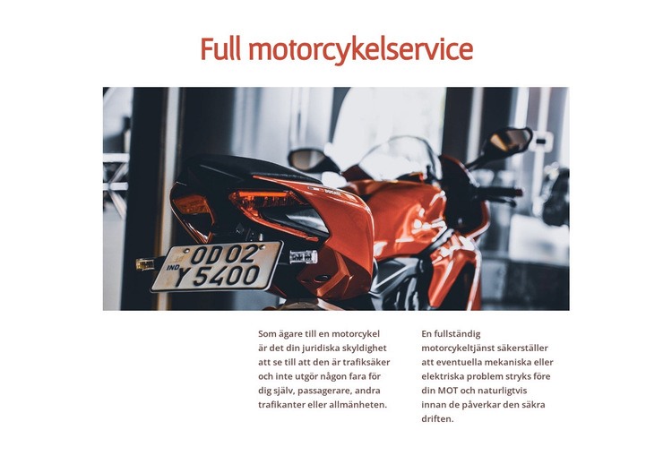Motorcykeltjänster HTML-mall